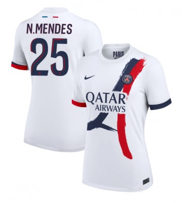 Paris Saint-Germain Nuno Mendes #25 Udebanetrøje Dame 2024-25 Kort ærmer